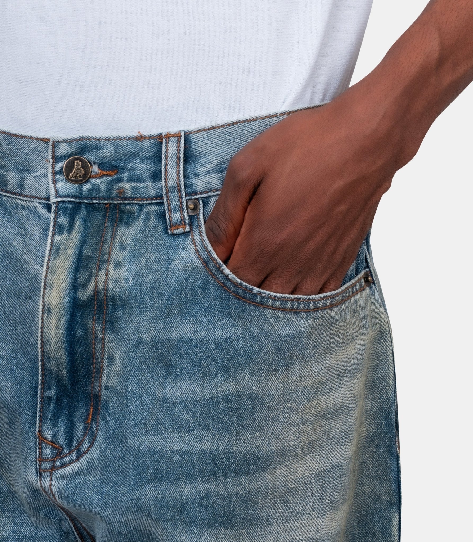 Pantalon denim all over print - Image 4
