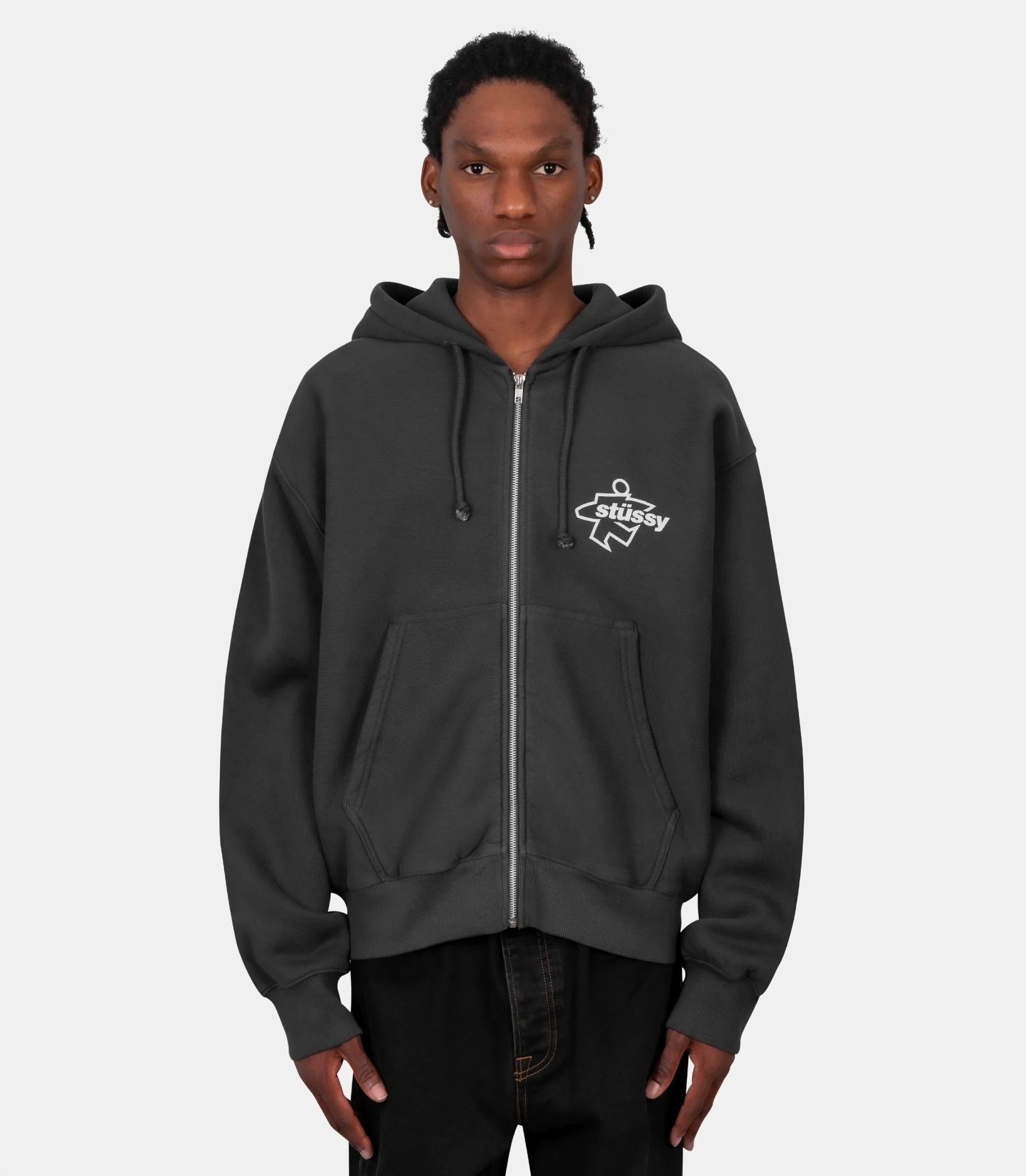 Hoodie zippée surf size garment dyed