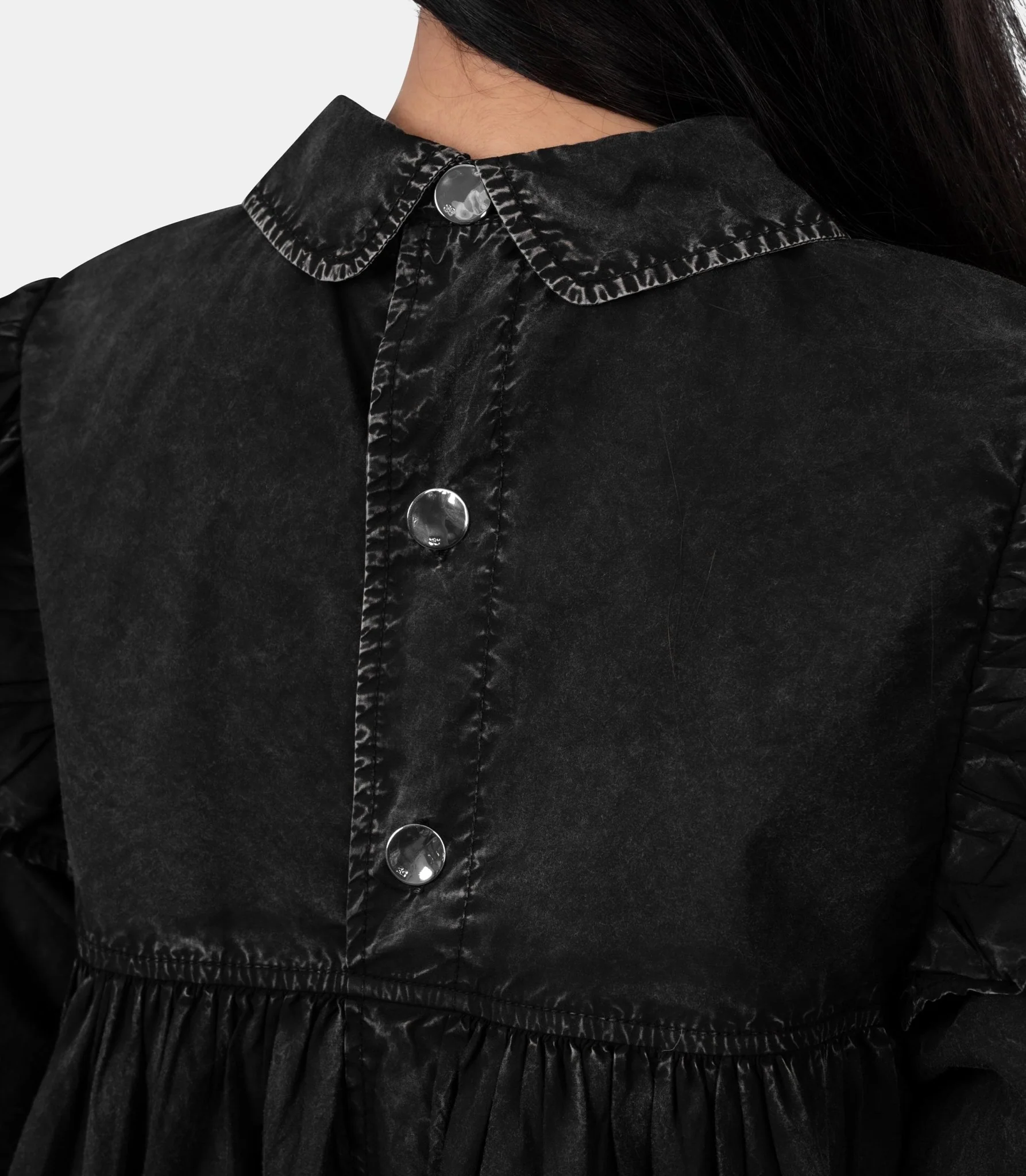 Robe mini chemise noire délavée - Image 4