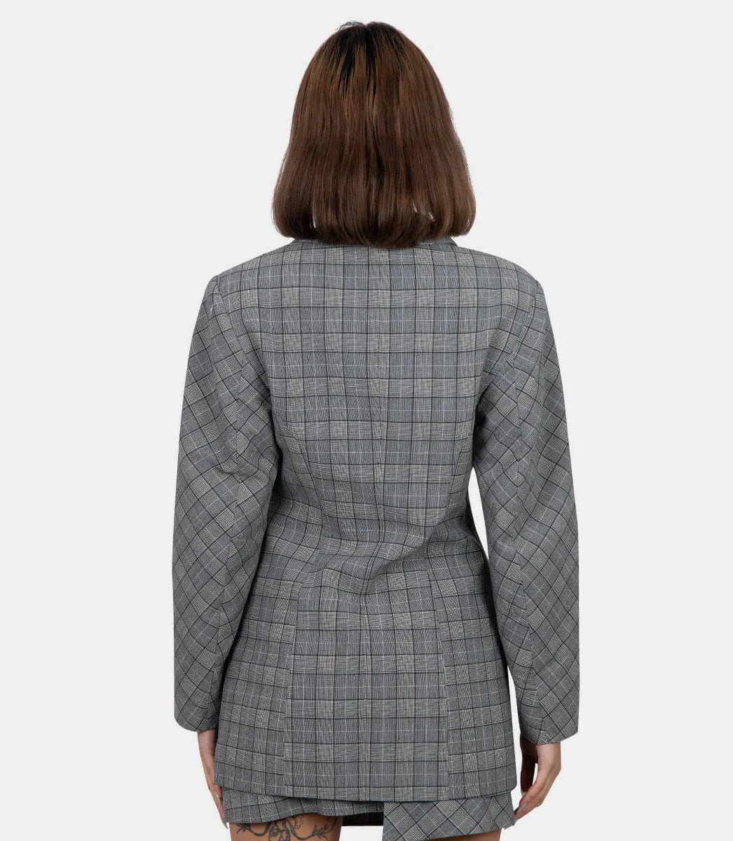 Blazer ajusté à carreaux - Image 3