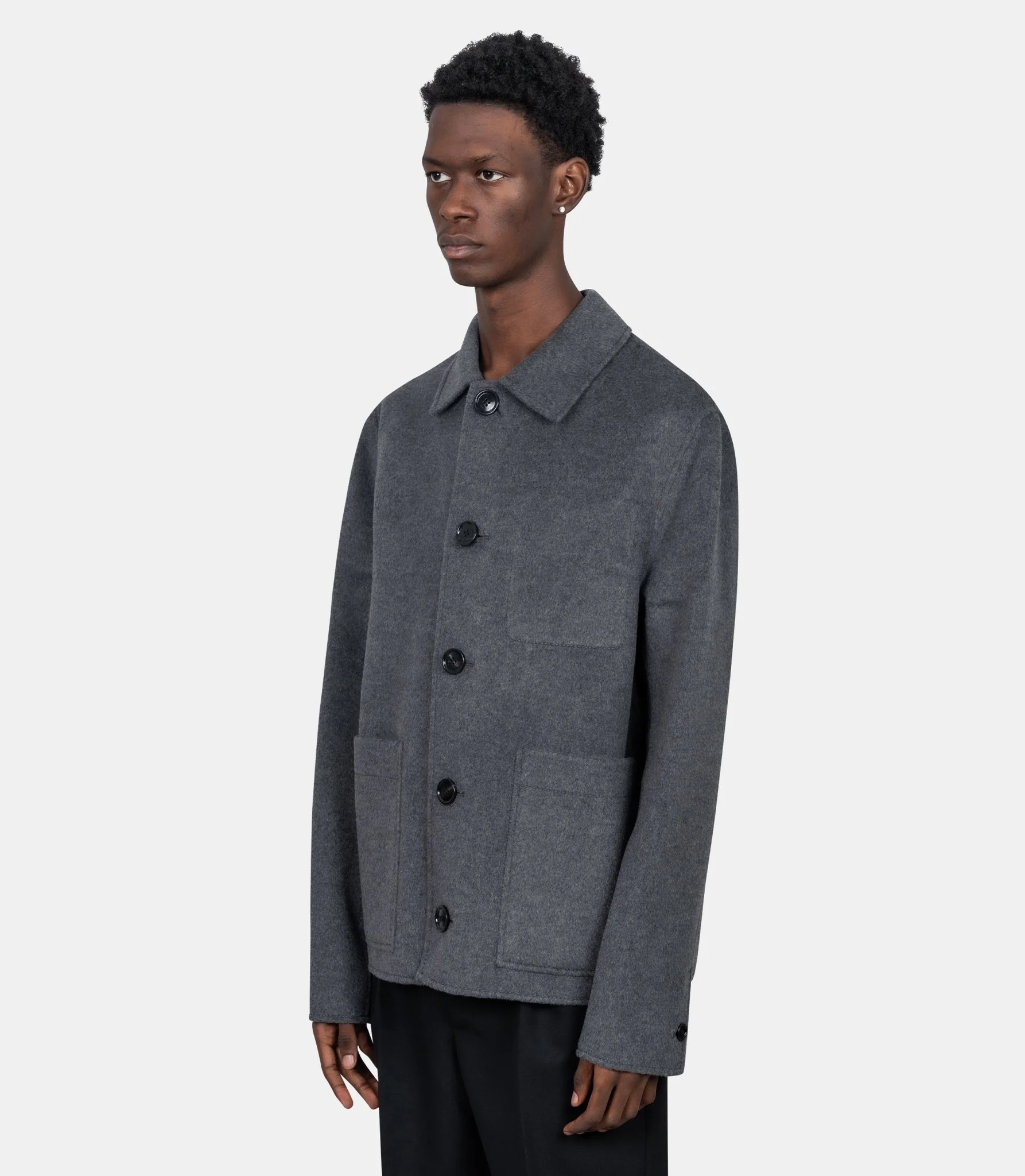 Blouson boule boutonné en laine - Image 3