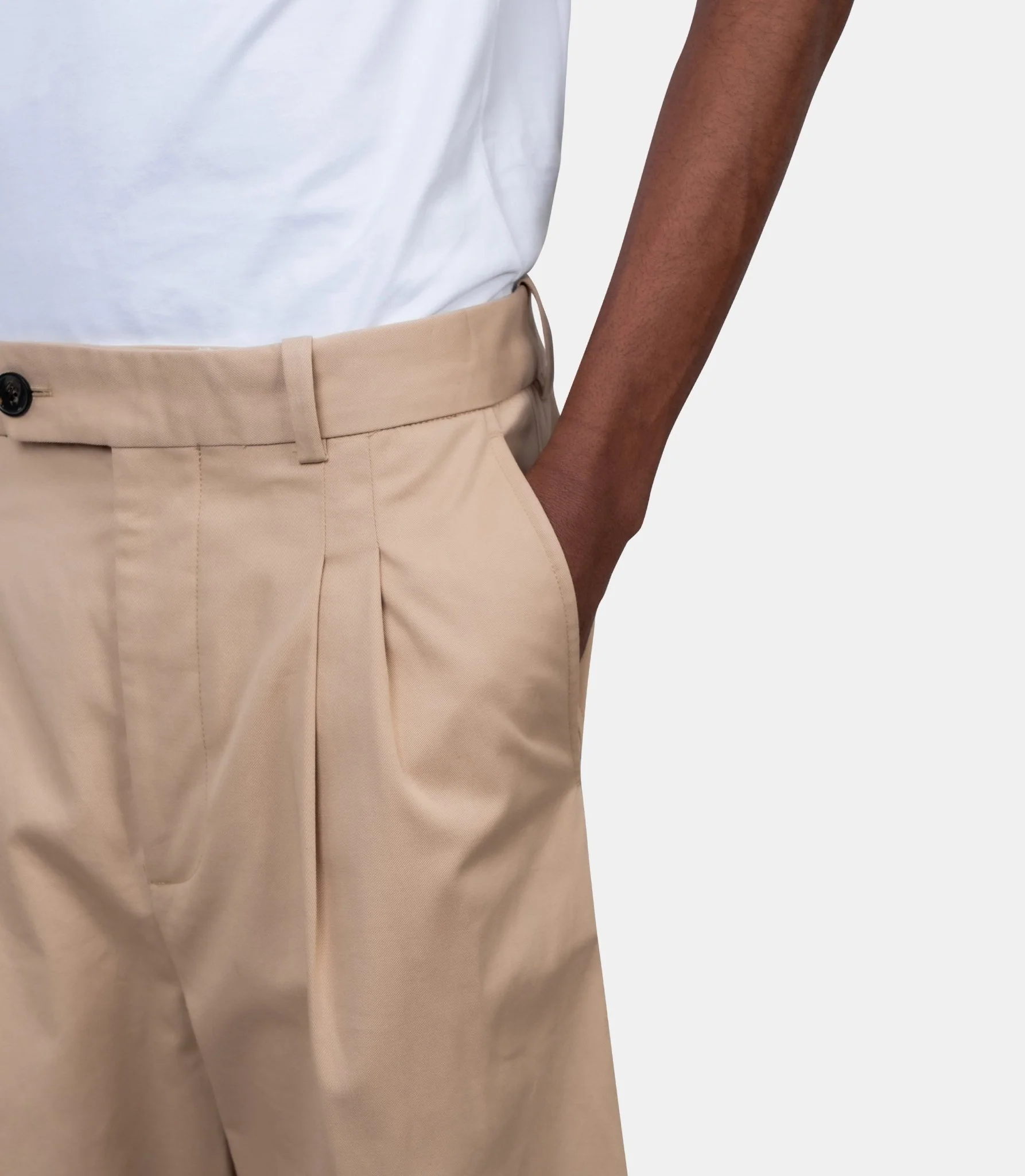 Pantalon cropped à plis coton - Image 4
