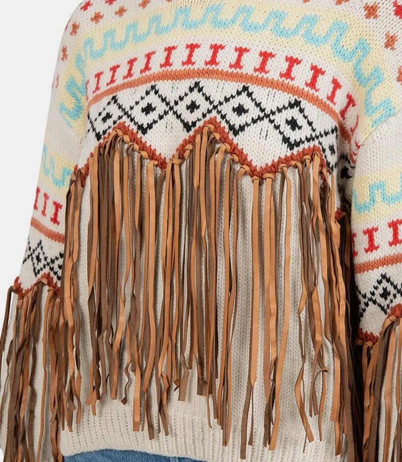 Cardigan sacha en tricot à franges - Image 4