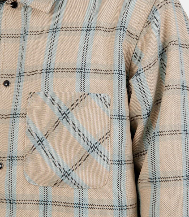Chemise col ouvert à carreaux ombrés - Image 4