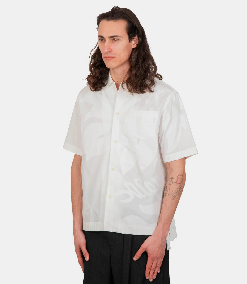 Chemise patch floral brodé