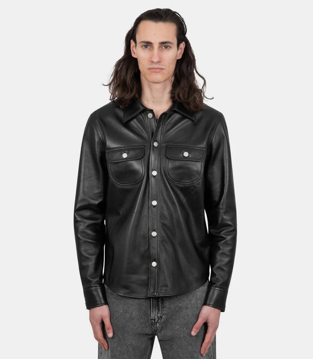 Chemise western en cuir