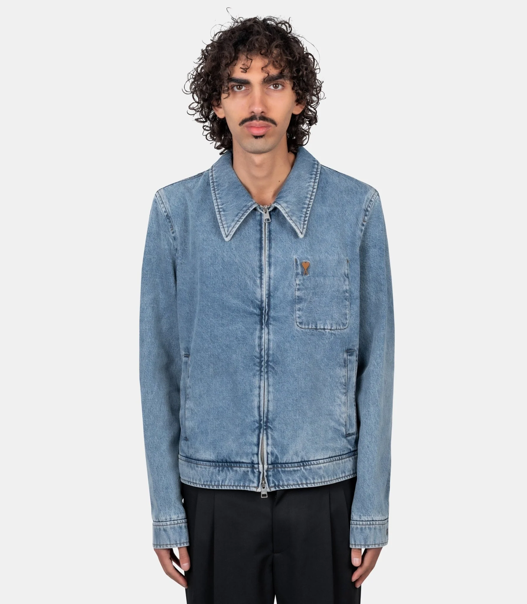 Veste zippée ami de coeur contrastée