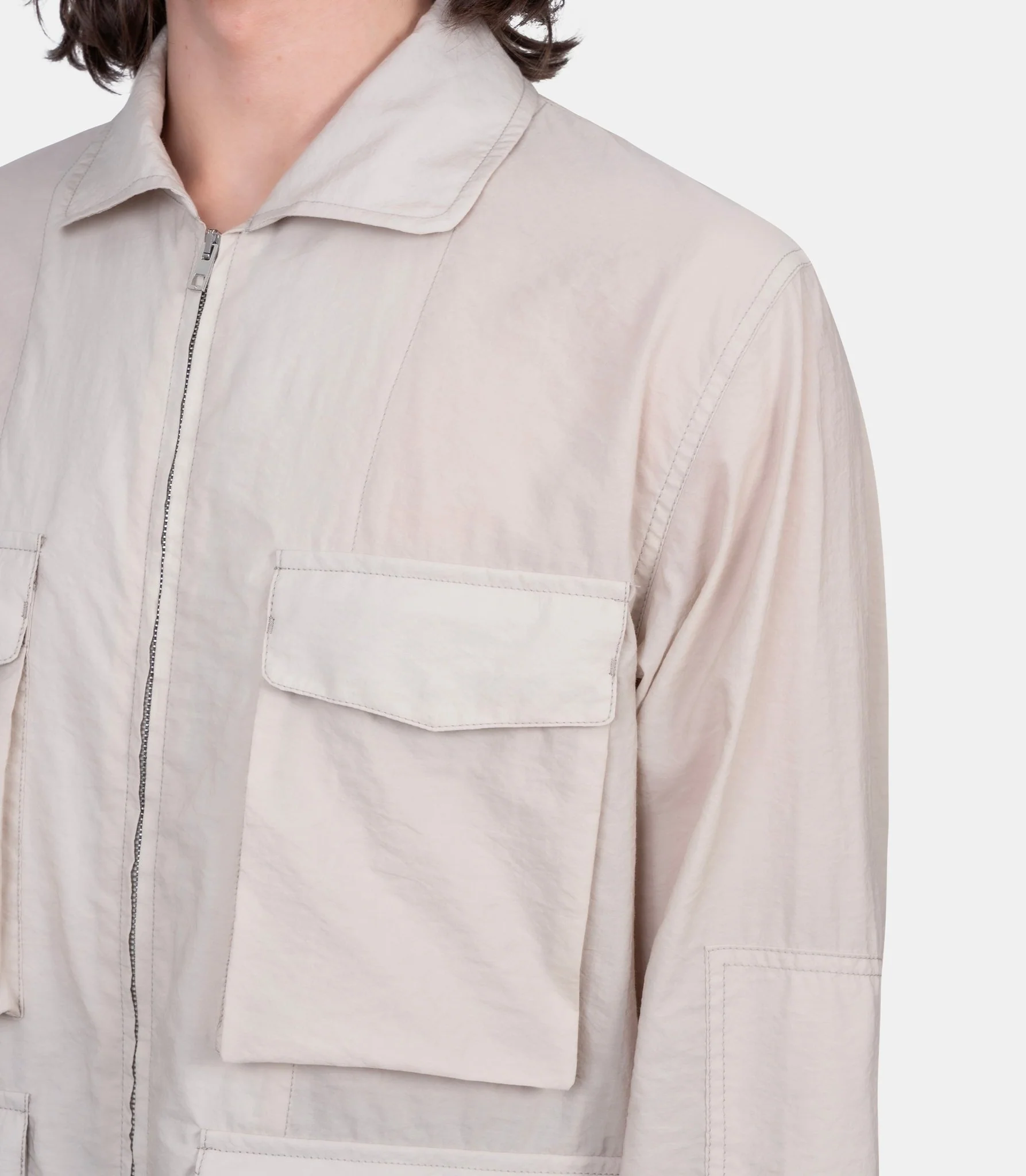 Veste à poches 3d en coton technique lavé - Image 4