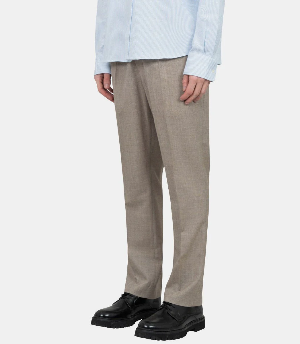 Pantalon taille élastiquée en toile de laine - Image 2