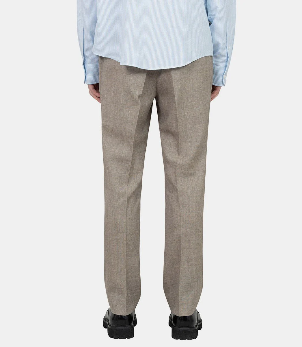 Pantalon taille élastiquée en toile de laine - Image 3