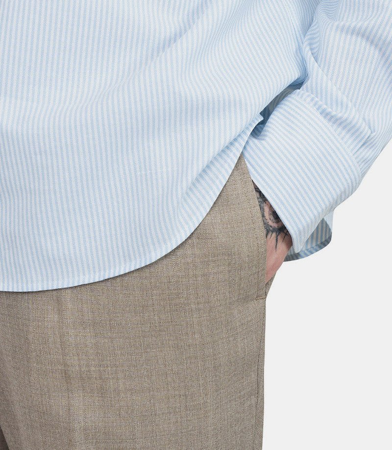 Pantalon taille élastiquée en toile de laine - Image 4