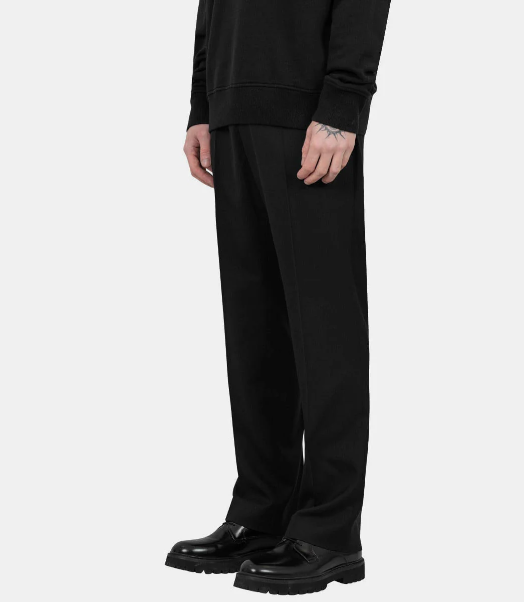 Pantalon taille élastiquée en toile de laine - Image 2