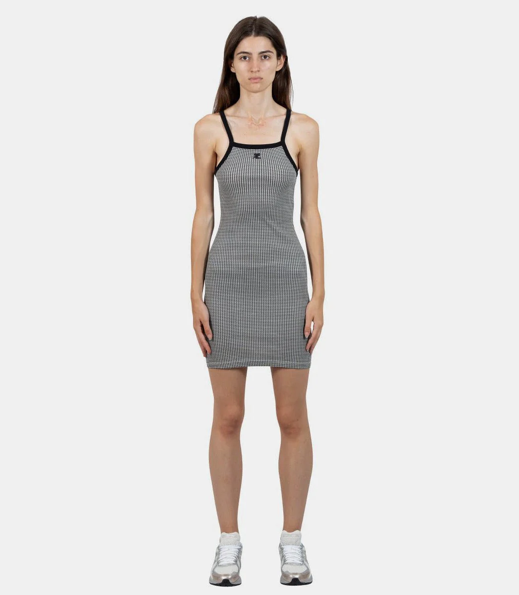 Robe contraste pied-de-poule