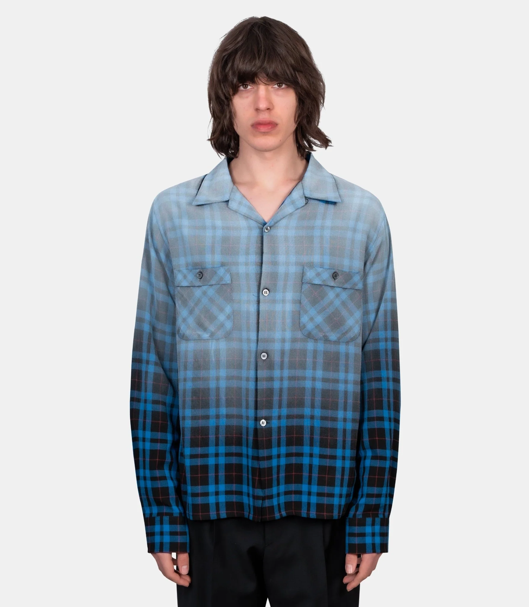 Chemise à carreaux à effet dégradé