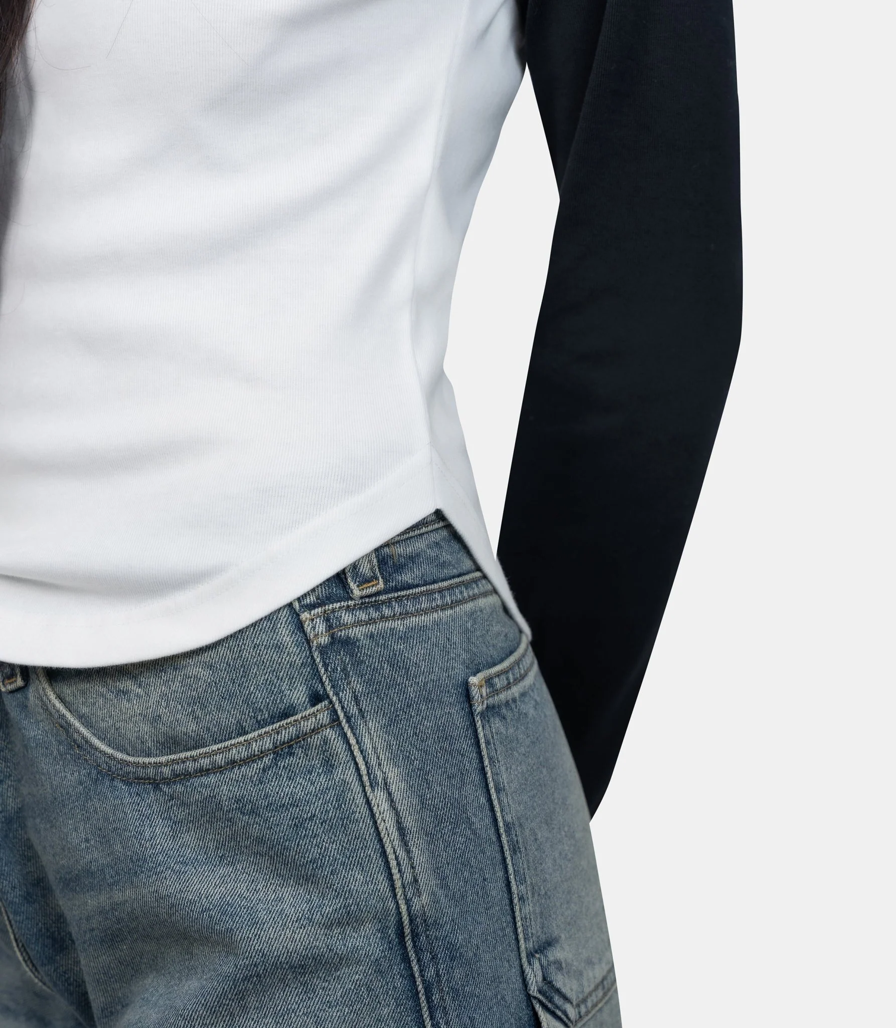 T-shirt manches longues contraste cercle - Image 5
