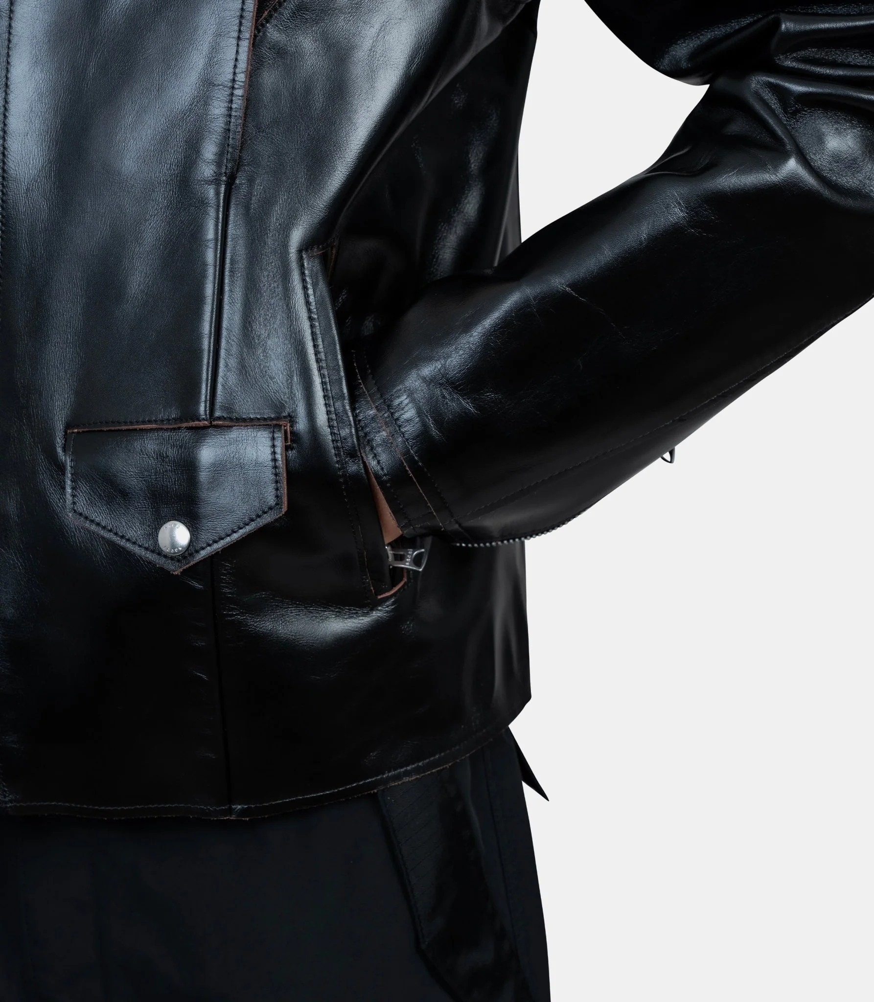 Veste biker en cuir - Image 5