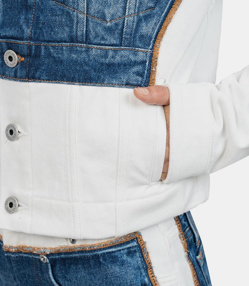 Veste en jean trompe l’oeil "petit grand" - Image 5